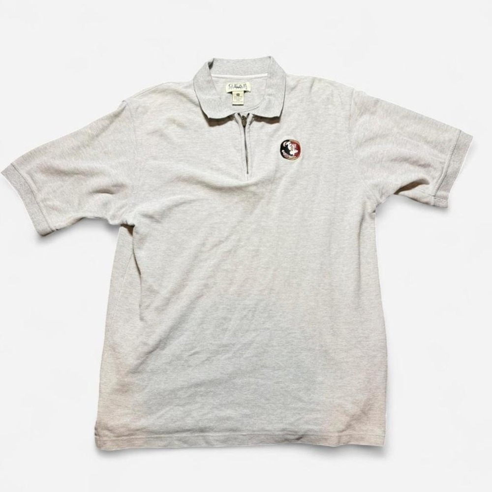 Vintage Gear for Sports FSU Quarter Zip Polo Gray Made in USA Size M